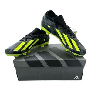 Adidas X Crazyfast INJ.3 FG Cleats Unisex Men 5.5 Women 6.5 Black Grey Lime